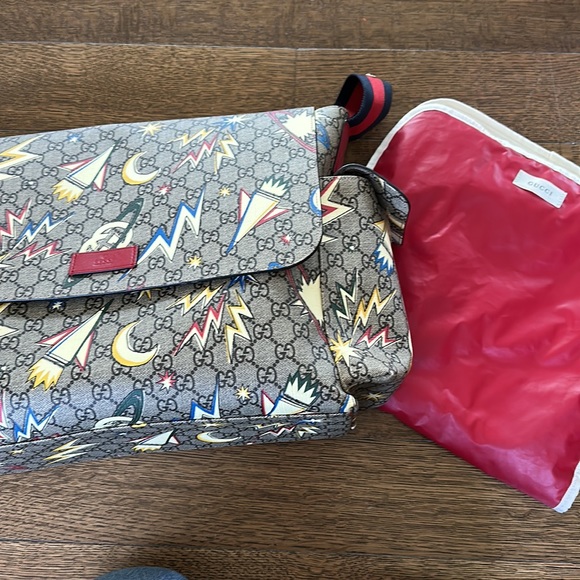 Gucci Bags Gucci Gg Supreme Monogram Space Diaper Bag Red Poshmark